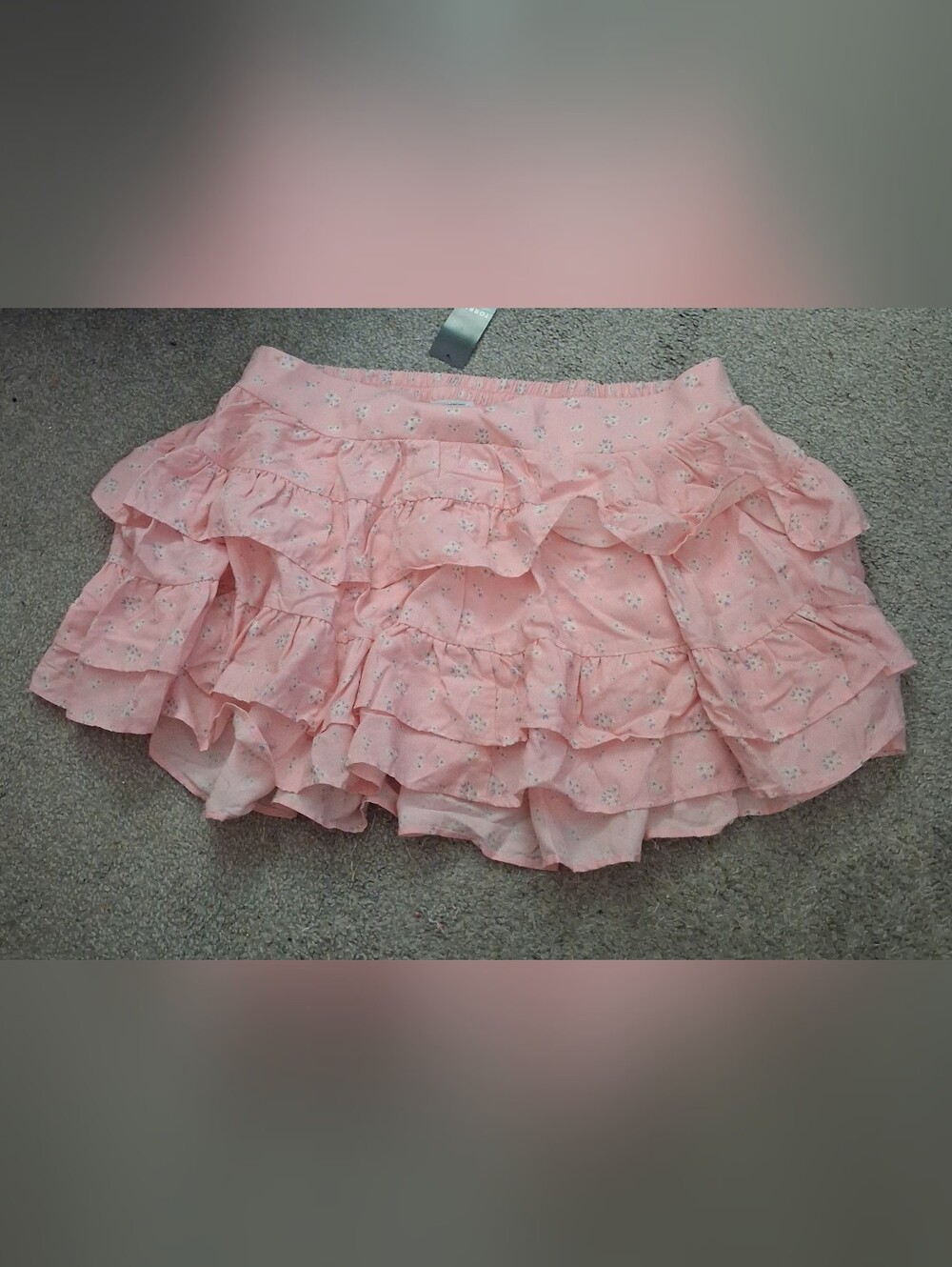Nwt Lovesick Pink Floral Tiered Ruffle Mini Skort Size 2